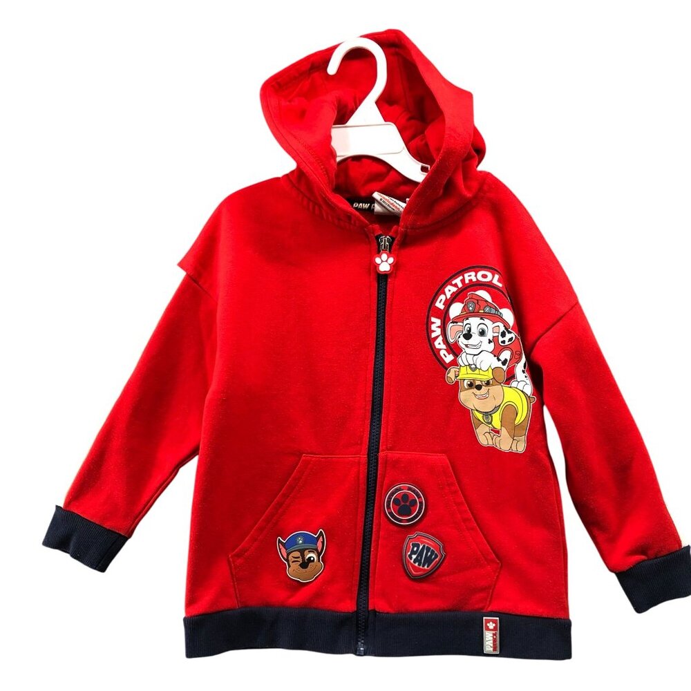Paw Patrol Kids 5T 5/6 Zip Hoodie Red Sweatshirt Boys Girls